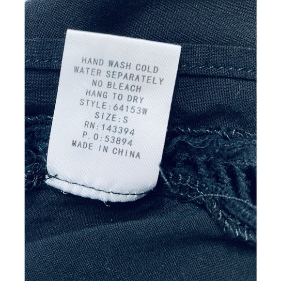 Cotton Bleu Swimsuit Coverup Womens Small Black Front Drawstring Tie‎ Rayon - Picture 5 of 9